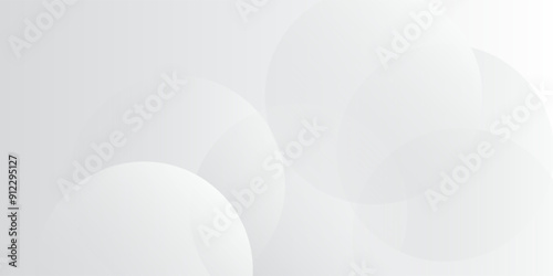 Abstract background with circles and halftone dots pattern. Grey and white backdrop modern vector background grey circle