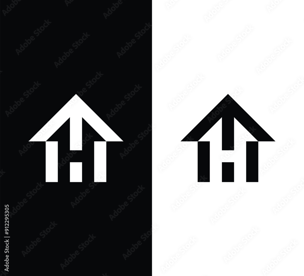 Letter H home/house logo design vector template Letter H home/house logo design vector template