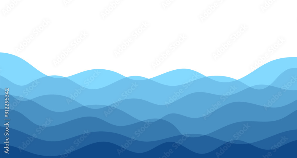 Sea waves. Blue river ocean wave layer vector background illustration Sea waves. Blue river ocean wave layer vector background illustration