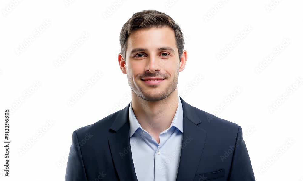 Portrait of happy smiling young businessman, isolated over white background. Portrait of happy smiling young businessman, isolated over white background.
