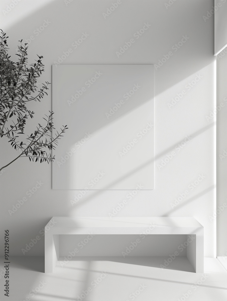 Fototapeta premium Elegant White Portfolio Cover Template with Minimalist Design for Disruptive Architect and Interior Designer Showcase