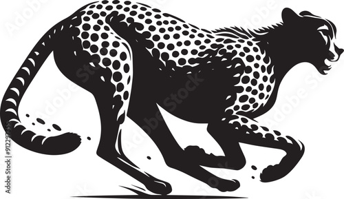 Wallpaper Mural Cheetah Silhouette isolated on white background Minimalist cheetah vector shape icon Torontodigital.ca