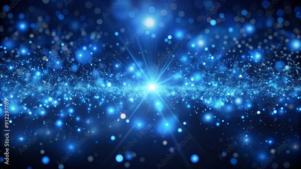 Fototapeta premium Dark blue and glow particle abstract background.