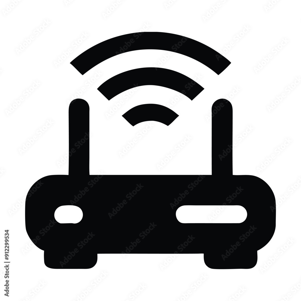 Simple black and white wireless router icon. Vector illustration Simple black and white wireless router icon. Vector illustration