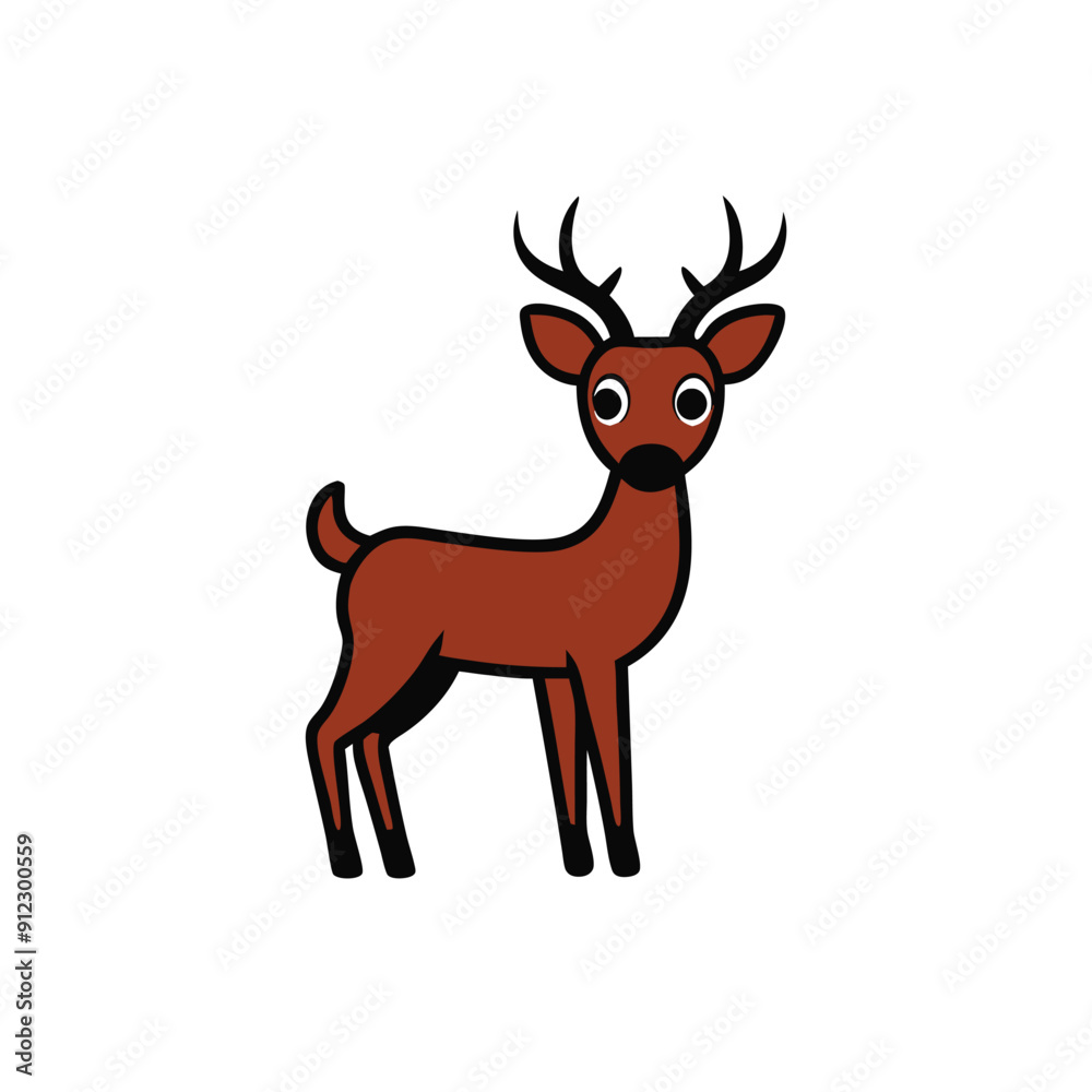Obraz premium deer cartoon character silhouette vector illustration 