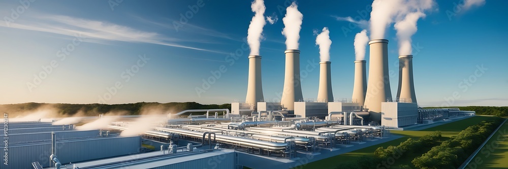 Coal power plant and environmental pollution. Crude Oil Refinery Plant Steel Pipe line and Chimney Cooling tower, Chemical or Petrochemical Coal power plant and environmental pollution. Crude Oil Refinery Plant Steel Pipe line and Chimney Cooling tower, Chemical or Petrochemical