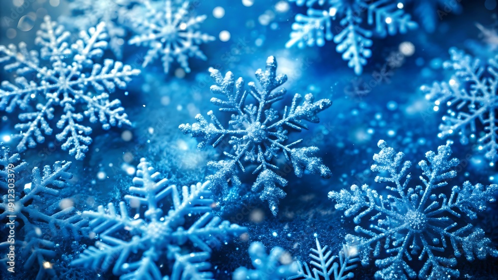 Christmas snowflakes with blue background and a frosty, wintry design Christmas snowflakes with blue background and a frosty, wintry design