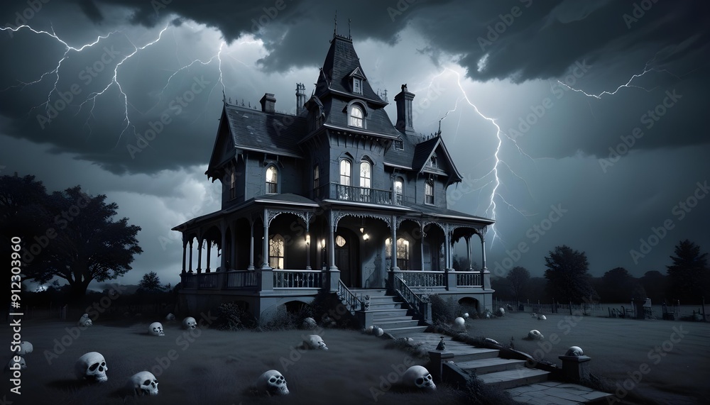 Obraz premium Halloween house in the night