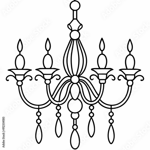 Chandelier line art 