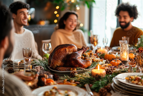 group of people sitting around the table, thanksgiving dinner