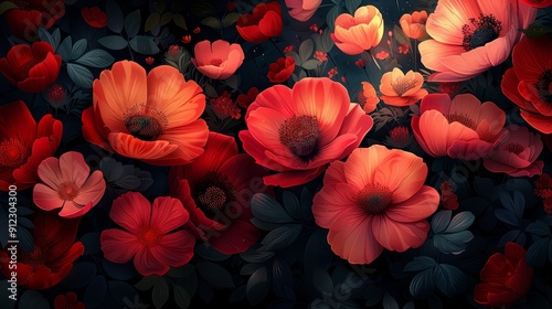 Vibrant Red and Orange Flowers