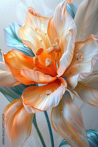 Elegant Floral Painting on White Background