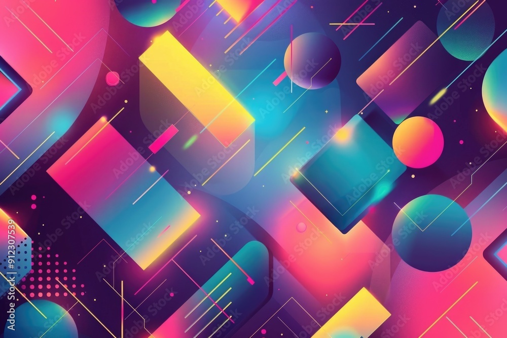 Colorful background with geometric shapes and lines Colorful background with geometric shapes and lines