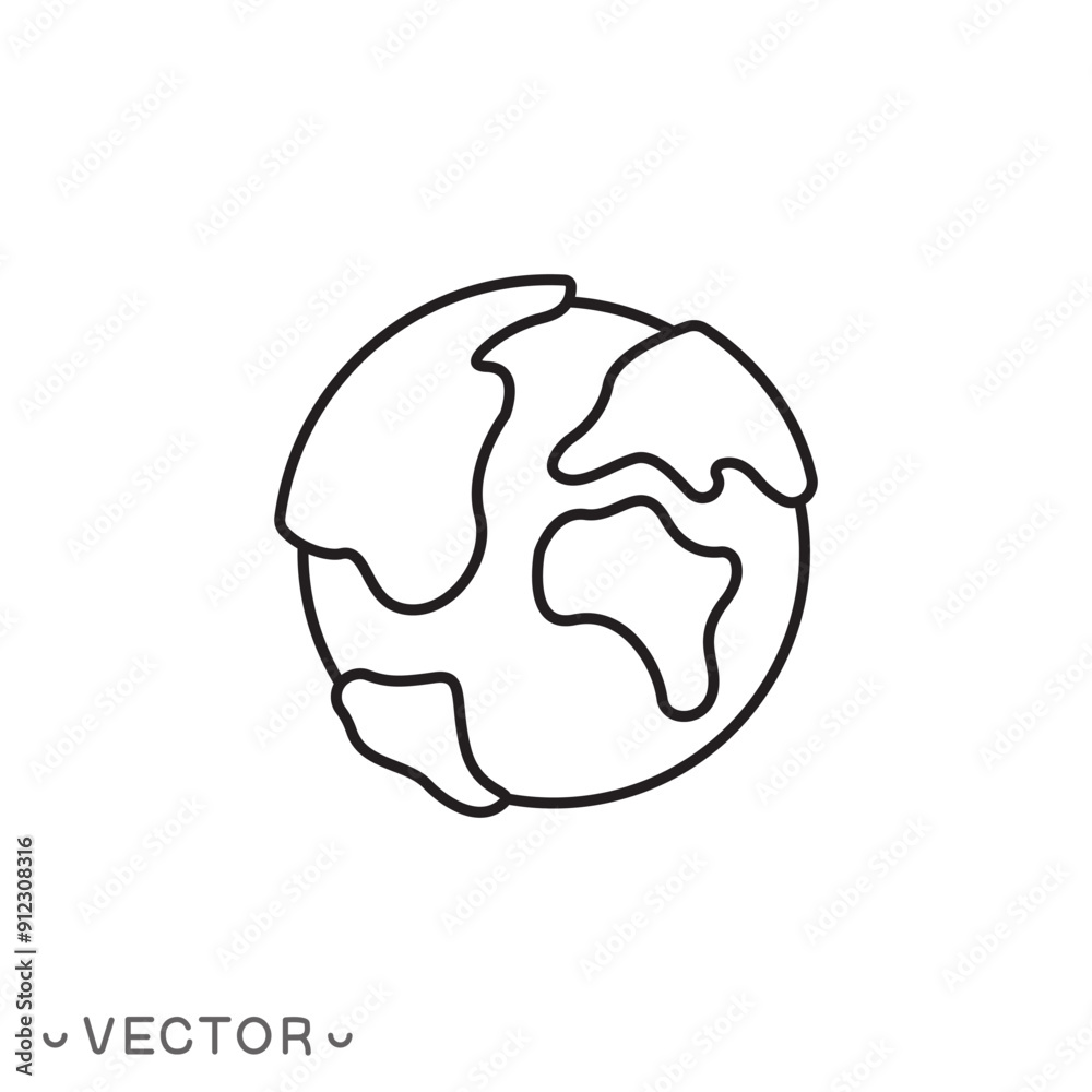 globe icon, earth planet day, world map, ecology environment, thin line symbol isolated on white background, editable stroke eps 10 vector illustration globe icon, earth planet day, world map, ecology environment, thin line symbol isolated on white background, editable stroke eps 10 vector illustration