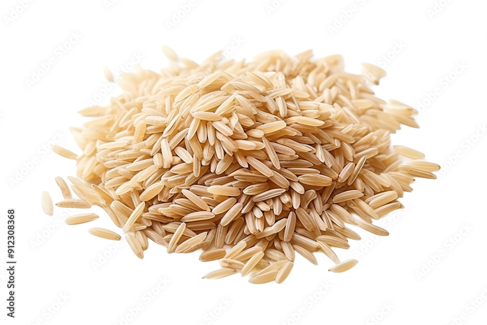 A Golden Pile of Uncooked Brown Rice Grains on a White or Clear Surface PNG Transparent Background A Golden Pile of Uncooked Brown Rice Grains on a White or Clear Surface PNG Transparent Background