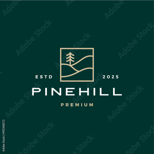 pine hill logo vector icon illustration