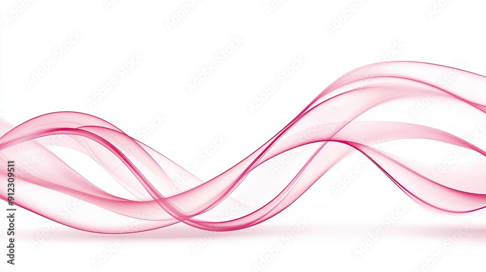 Pink Abstract Wave Design on White Background, Elegant pink wave ...
