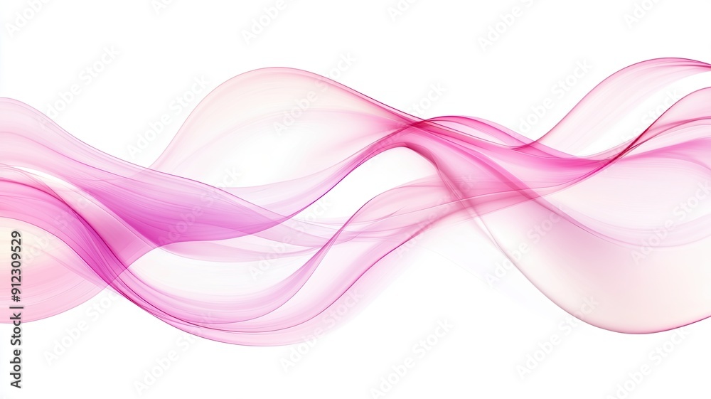 ภาพประกอบสต็อก Pink Abstract Wave Design on White Background, Elegant ...