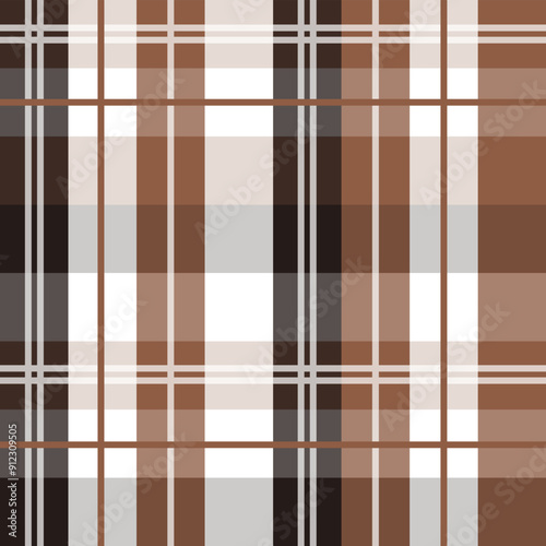 seamless checkered background. vector illustration in the style of tartan cages, plaid blankets, in autumn brown tones