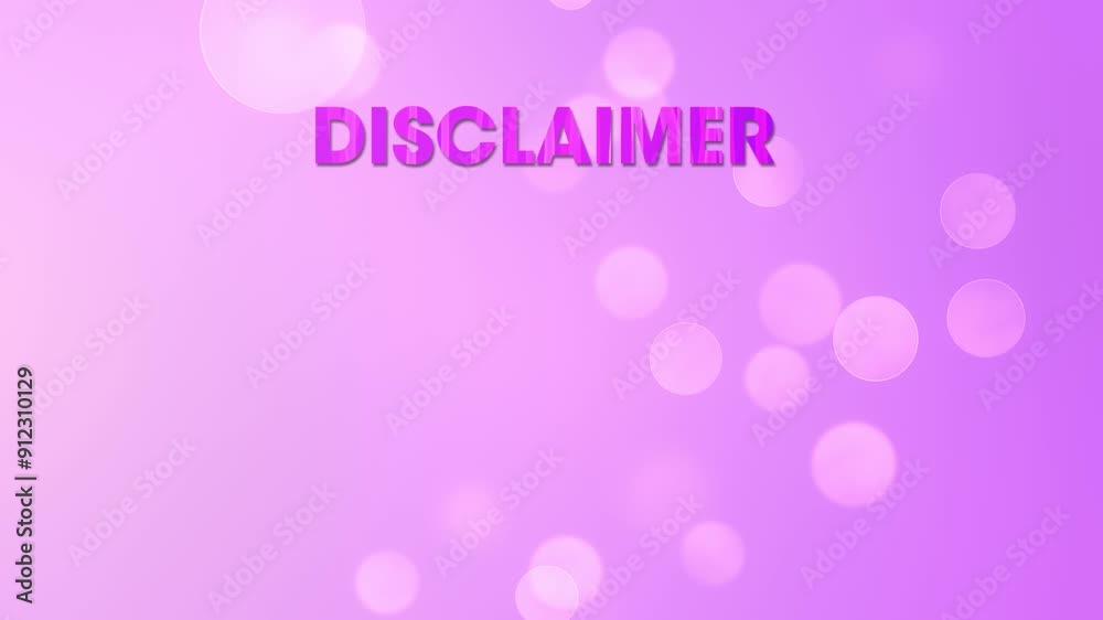 looping disclaimer pink animated background