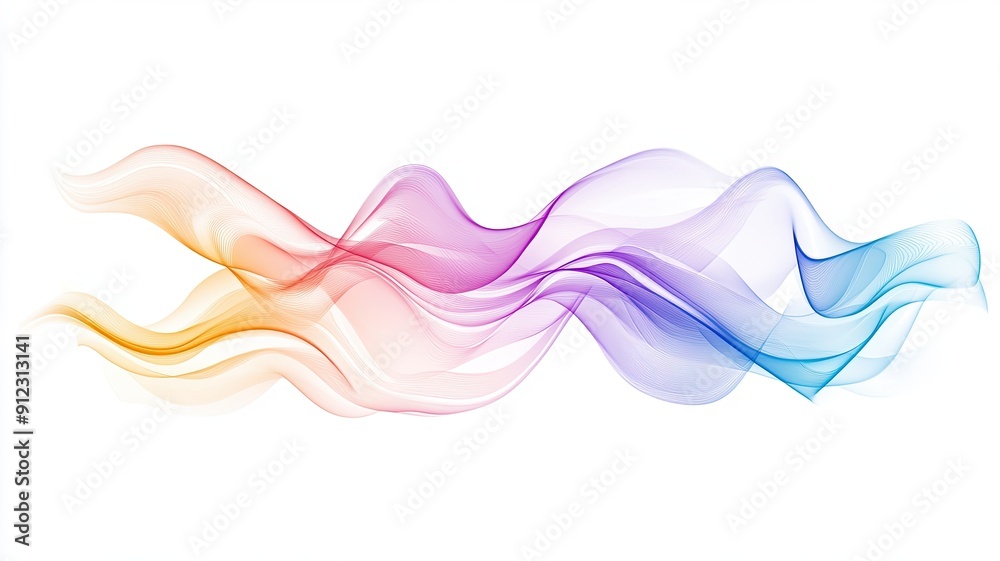 Colorful Abstract Wave Design on White Background, Vibrant multicolored wave patterns flow elegantly on a white background, creating a dynamic and modern abstract design.
Colorful Abstract Wave Design on White Background, Vibrant multicolored wave patterns flow elegantly on a white background, creating a dynamic and modern abstract design.
