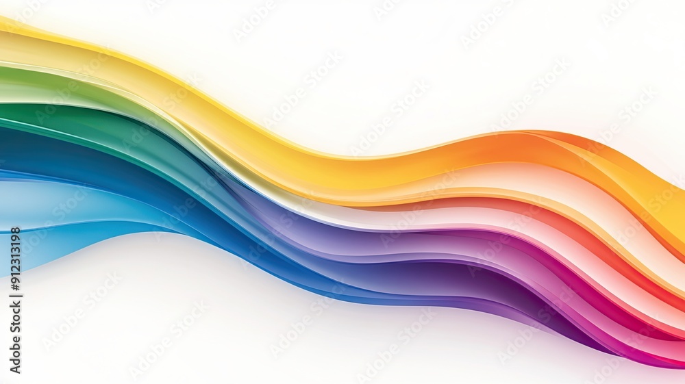 Colorful Abstract Wave Design on White Background, Vibrant multicolored wave patterns flow elegantly on a white background, creating a dynamic and modern abstract design.
Colorful Abstract Wave Design on White Background, Vibrant multicolored wave patterns flow elegantly on a white background, creating a dynamic and modern abstract design.