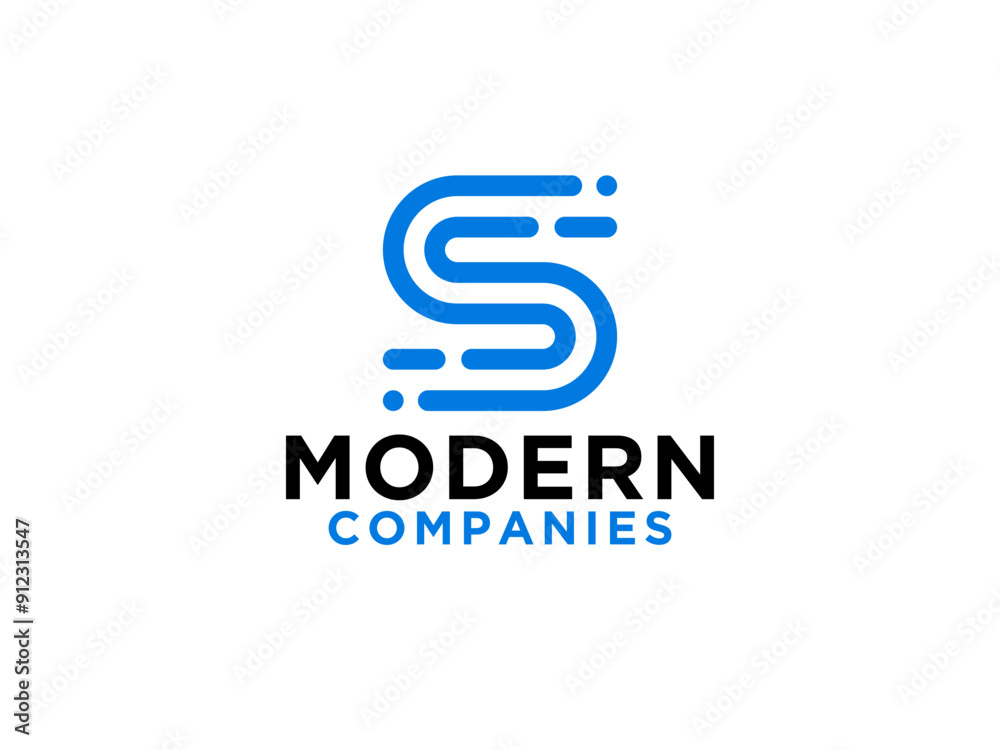 Abstract Initial Letter S Logo. Blue Shape Line Infinity Style isolated on White Background. Usable for Business and Technology Logos. Abstract Initial Letter S Logo. Blue Shape Line Infinity Style isolated on White Background. Usable for Business and Technology Logos.