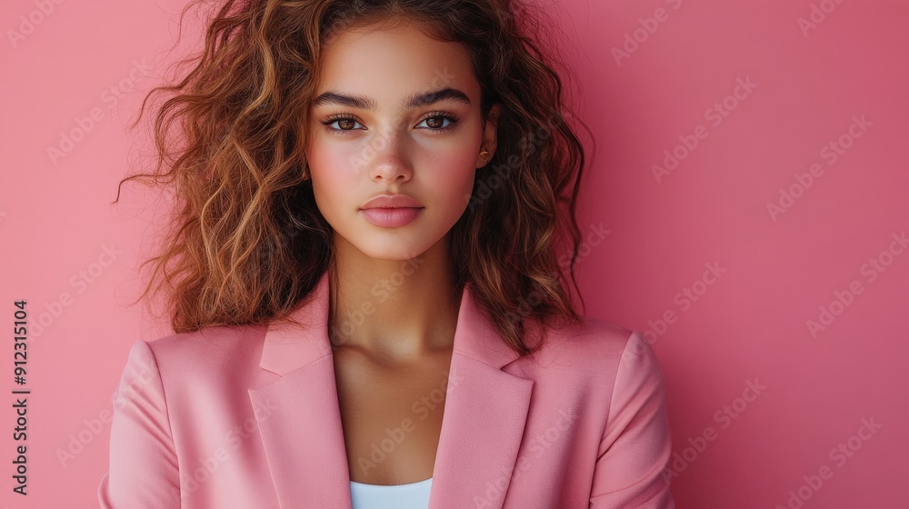 Confident Professional Woman in Pink Blazer Confident Professional Woman in Pink Blazer
