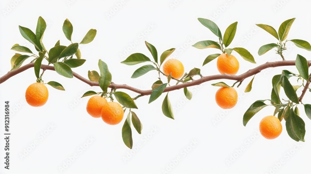 Orange Tree Branch with Ripe Fruit Orange Tree Branch with Ripe Fruit