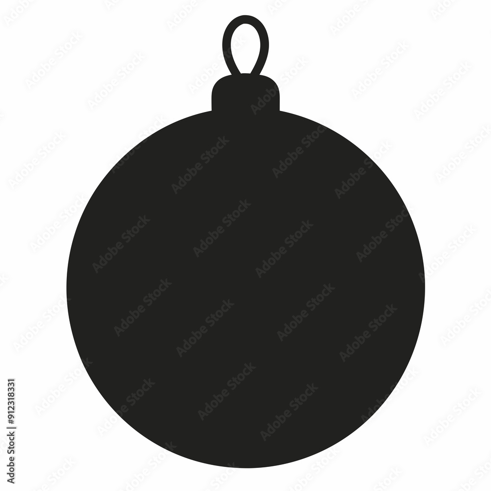 Flat christmas ball at sunset art vector illustration Flat christmas ball at sunset art vector illustration