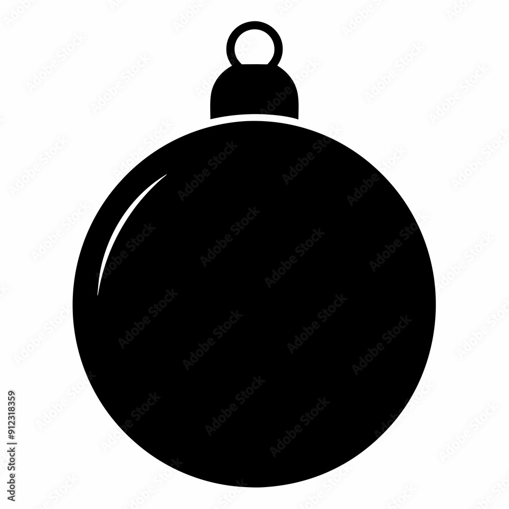 Flat christmas ball at sunset art vector illustration Flat christmas ball at sunset art vector illustration