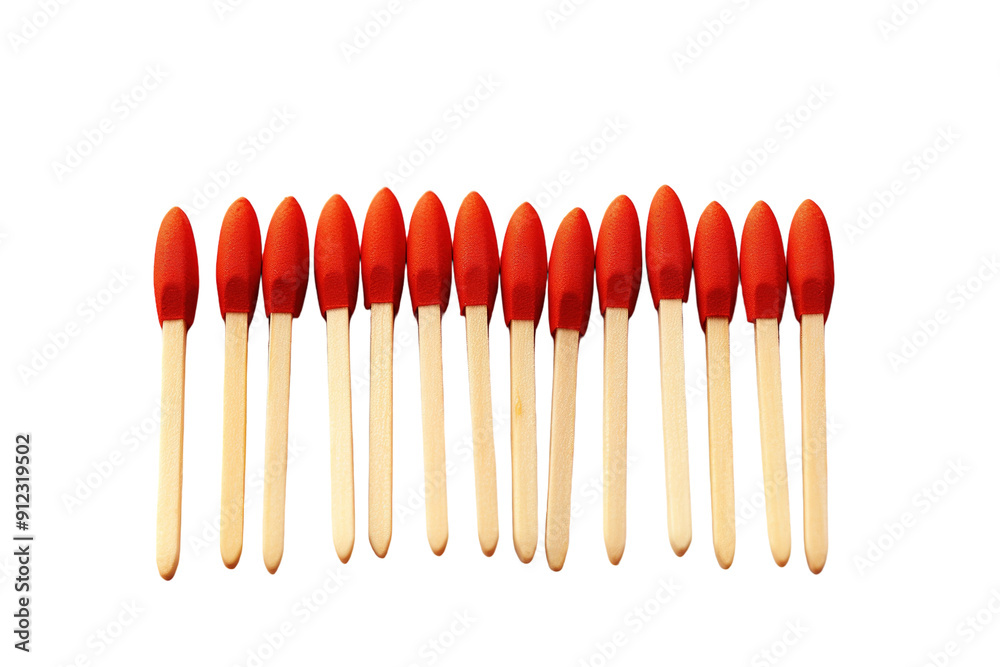 A Row of Red Matches Ready to Ignite on a White or Clear Surface PNG Transparent Background A Row of Red Matches Ready to Ignite on a White or Clear Surface PNG Transparent Background