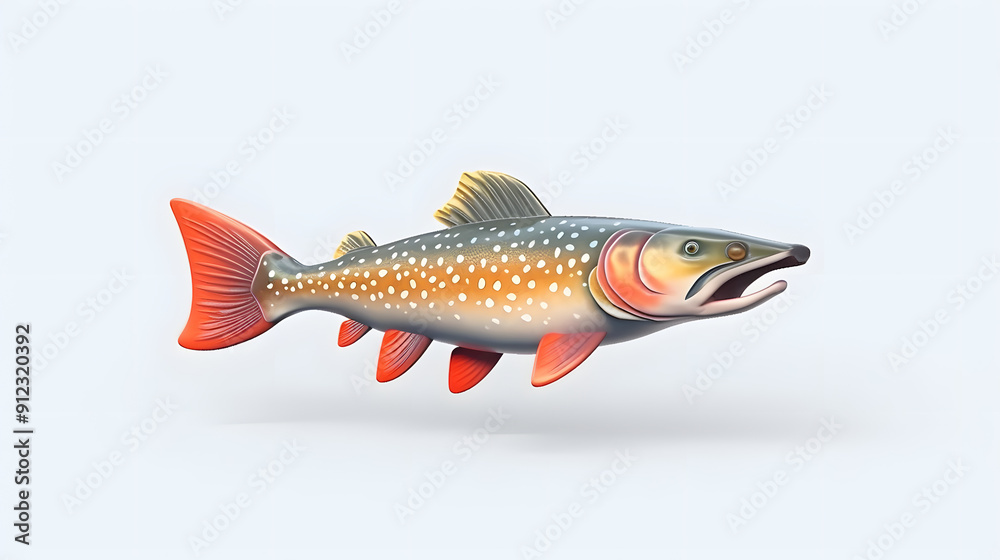 Pike fish 3d cartoon style Pike fish 3d cartoon style