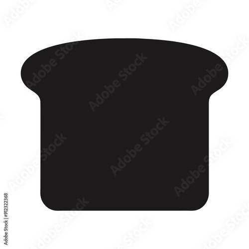 Black and white bread slice silhouette. Vector illustration