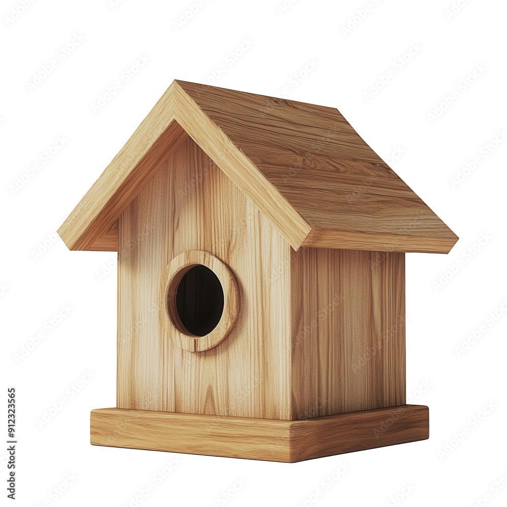A wooden birdhouse on transparent background A wooden birdhouse on transparent background