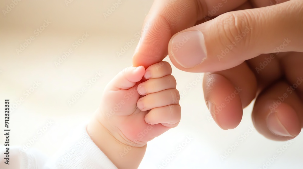 A tender moment of connection between a parent and their baby, showcasing love, care, and the bond of family in soft light. A tender moment of connection between a parent and their baby, showcasing love, care, and the bond of family in soft light.