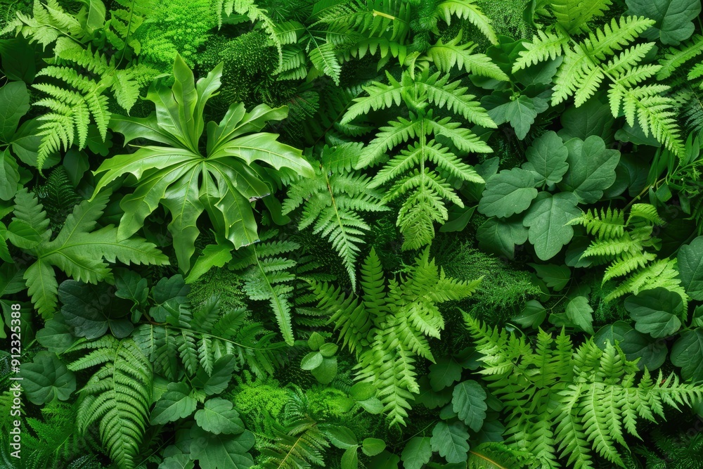 Lush Greenery: A Tapestry of Ferns, Leaves, and Moss Lush Greenery: A Tapestry of Ferns, Leaves, and Moss