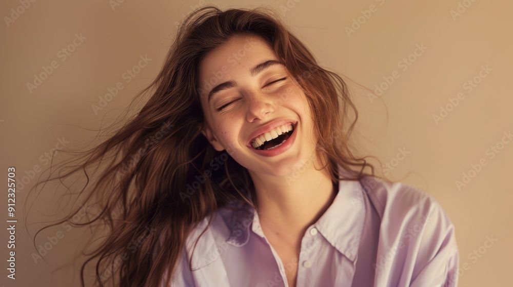 The smiling young woman The smiling young woman