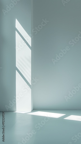 Modern Minimalism on Flat Surface with Studio Light Background photo