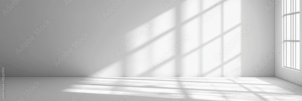 Empty white room with window and sunlight Empty white room with window and sunlight
