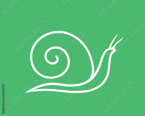 Grape snail outline. Isolated grape snail on white background