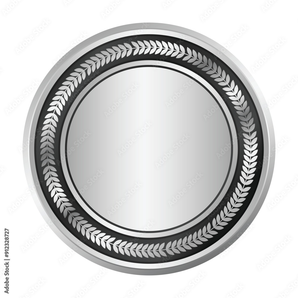 Silver medal. Realistic medal. Prize for winner. Reward isolated. Vector illustration Silver medal. Realistic medal. Prize for winner. Reward isolated. Vector illustration