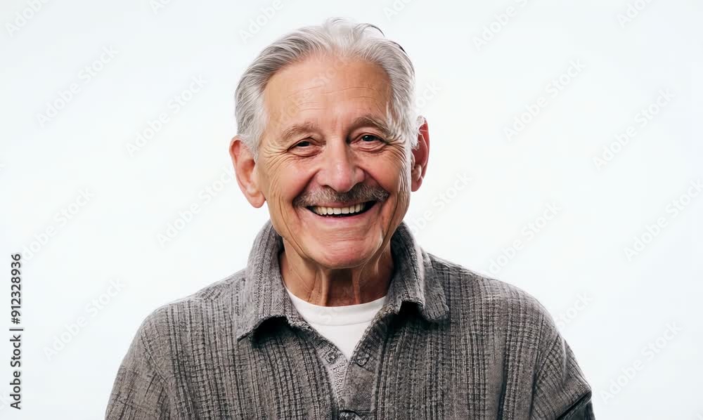 Portrait of a happy senior man smiling at the camera on white background Portrait of a happy senior man smiling at the camera on white background