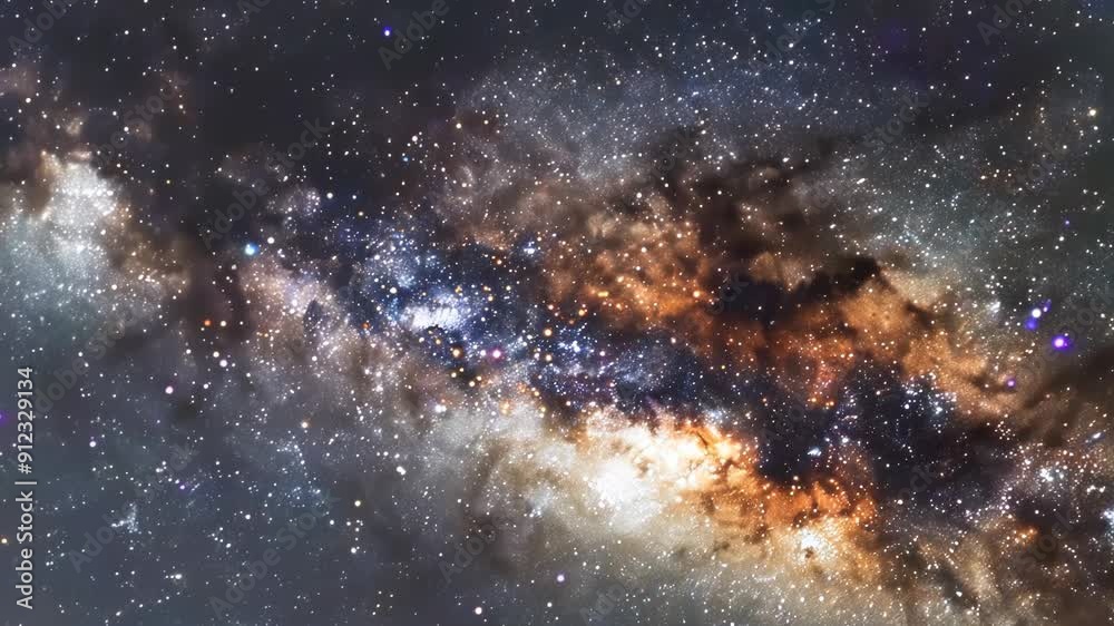 Starry Night Sky With Nebula
