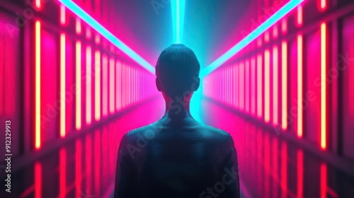 Multiverse traveler, quantum explorer, neon energy, futuristic cityscape