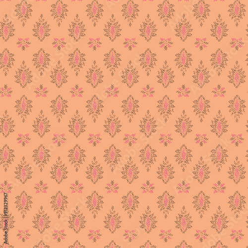 Seamless leaf pattern on background.textile design Beautiful eth