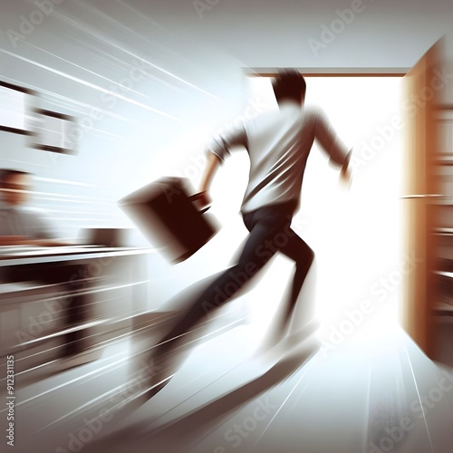 Suddenly, he rushed out.