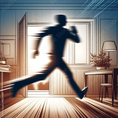 Suddenly, he rushed out.