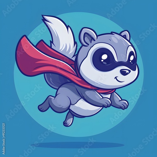 Superhero Squirrel Flying with a Red Cape