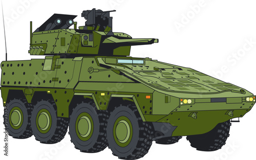 A Green Armoured Fighting Vehicle 